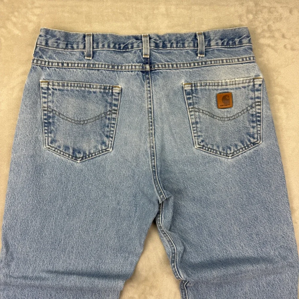 Carhartt B17-DST Jeans Mens 36x28 Blue Relaxed Fit Vintage Faded Workwear Denim